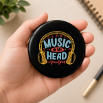 Pin Button Music In My Heart Size 75mm